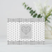 Keramische Kant grijs RSVP Kaartje (Staand voorkant)