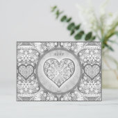 Keramische Kant grijs RSVP Kaartje (Staand voorkant)