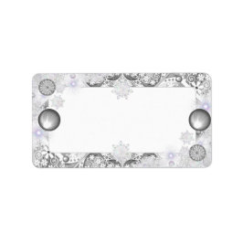 Keramische kant grijs & sneeuwvlok etiket