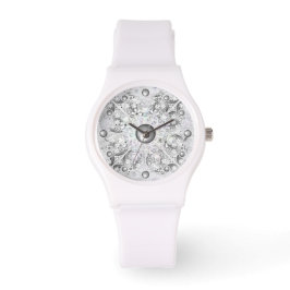 Keramische kant grijs & sneeuwvlok horloge