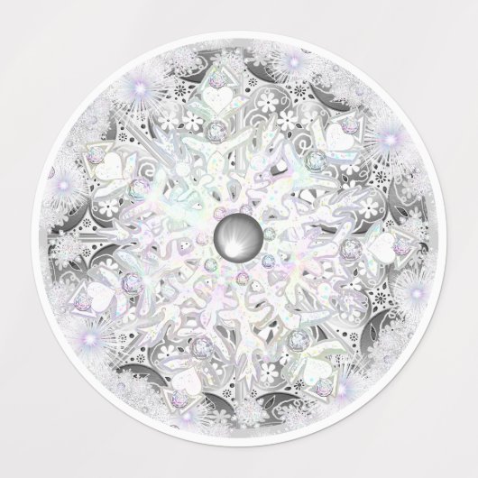 Keramische kant grijs &sneeuwvlok labels (Design 1)