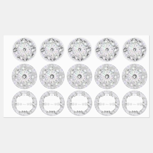 Keramische kant grijs &sneeuwvlok labels (Vel)