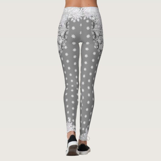 Keramische kant grijs & sneeuwvlok leggings (Achterkant)