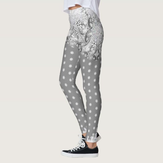 Keramische kant grijs & sneeuwvlok leggings (Links)