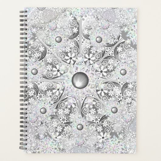 Keramische kant Grijs & sneeuwvlok Planner (Voorkant)