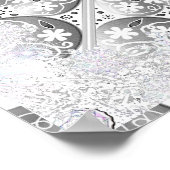 Keramische kant grijs & sneeuwvlok poster (Hoek)