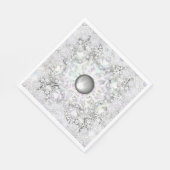 Keramische kant grijs & sneeuwvlok servet (Hoek)