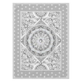Keramische kant grijs & sneeuwvlok tafelkleed