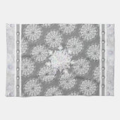 Keramische kant grijs & sneeuwvlok theedoek (Horizontaal)