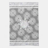 Keramische kant grijs & sneeuwvlok theedoek (Verticaal)