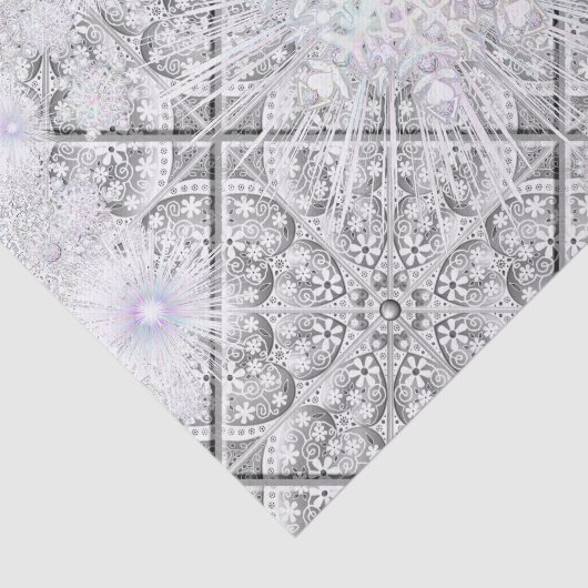 Keramische kant grijs & sneeuwvlok tissuepapier (Detail)