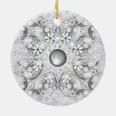 Keramische kant grijs & sneeuwvlokken keramisch ornament (Achterkant)