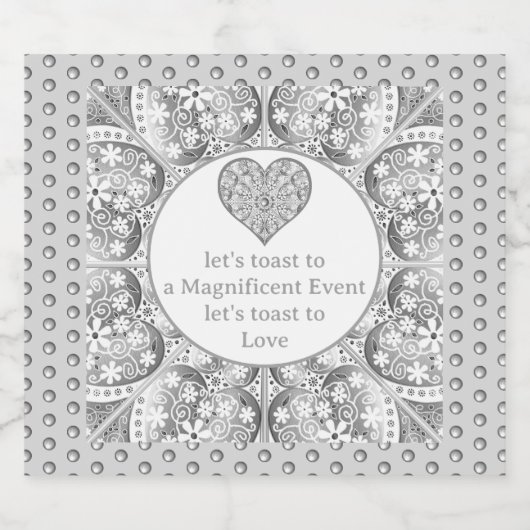 Keramische Kant grijs Sparkling Wijnetiket (Enkel label)