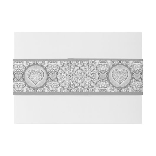 Keramische Kant grijs Uitnodigingen Wikkel (Achterkant Voorbeeld)