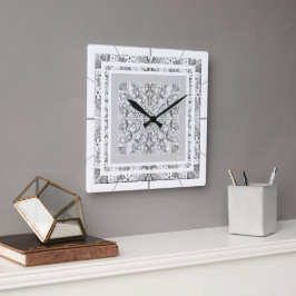 Keramische kant grijs vierkante klok