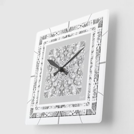 Keramische kant grijs vierkante klok (Hoek)