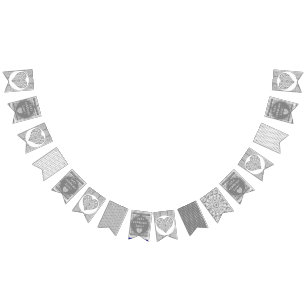 Keramische Kant grijs Vlaggetjes