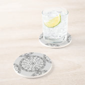 Keramische kant grijs zandsteen onderzetter (Zijkant)