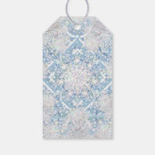 Keramische kant hemelsblauw & sneeuwvlok cadeaulabel (Achterkant)