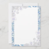 Keramische kant hemelsblauw & sneeuwvlok kaart (Achterkant)