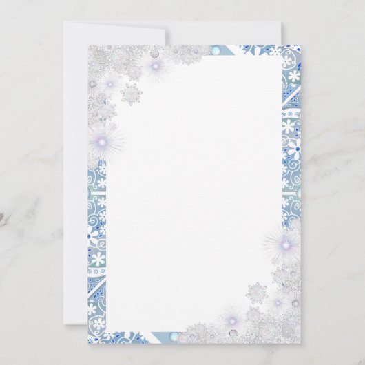 Keramische kant hemelsblauw & sneeuwvlok kaart (Achterkant)