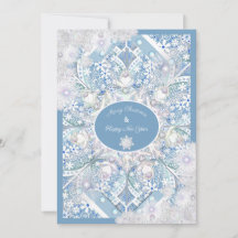 Keramische kant hemelsblauw & sneeuwvlok