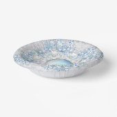 Keramische kant hemelsblauw &sneeuwvlok papieren kommen (Gebogen)