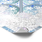 Keramische kant hemelsblauw & sneeuwvlok poster (Hoek)