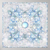 Keramische kant hemelsblauw & sneeuwvlok poster (Voorkant)
