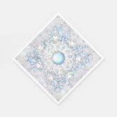 Keramische kant hemelsblauw &sneeuwvlok servet (Hoek)