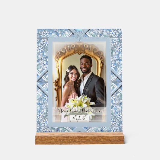 Keramische kant Lichtblauw Acryl Bord (Voorkant)