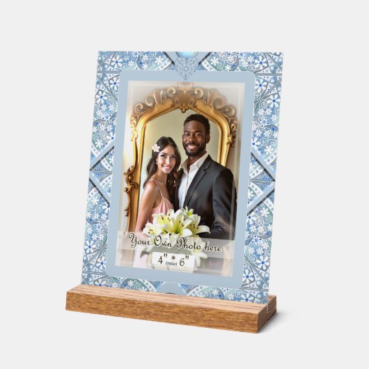 Keramische kant Lichtblauw Acryl Bord (Hoek)