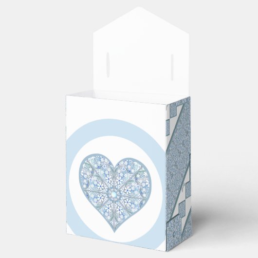 Keramische Kant Lichtblauw Bedankdoosjes (Geopend)