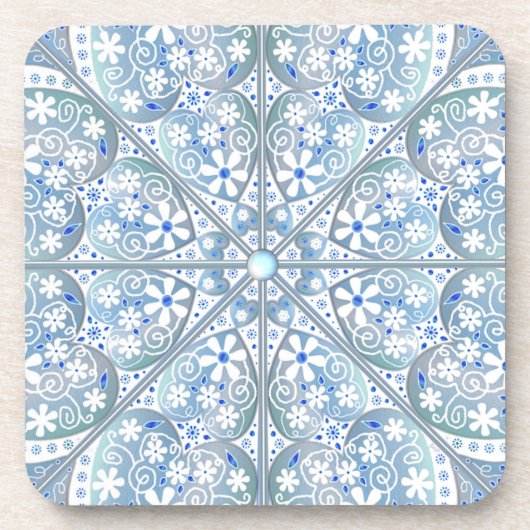 Keramische Kant lichtblauw Bier Onderzetter (Voorkant)