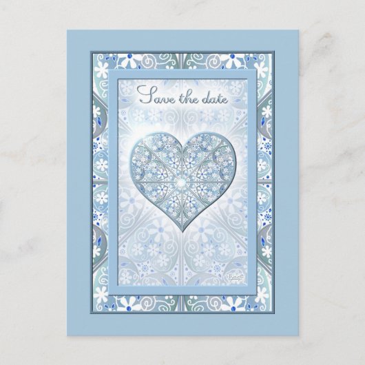 Keramische kant Lichtblauw Briefkaart (Voorkant)