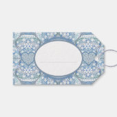 Keramische kant Lichtblauw Cadeaulabel (Voorkant (Horizontaal))