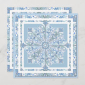 Keramische kant Lichtblauw Feestdagenkaart (Voorkant / Achterkant)