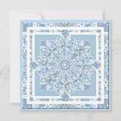 Keramische kant Lichtblauw Feestdagenkaart (Voorkant)