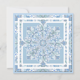 Keramische kant Lichtblauw Feestdagenkaart