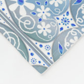 Keramische Kant Lichtblauw Fleece Deken (Hoek)