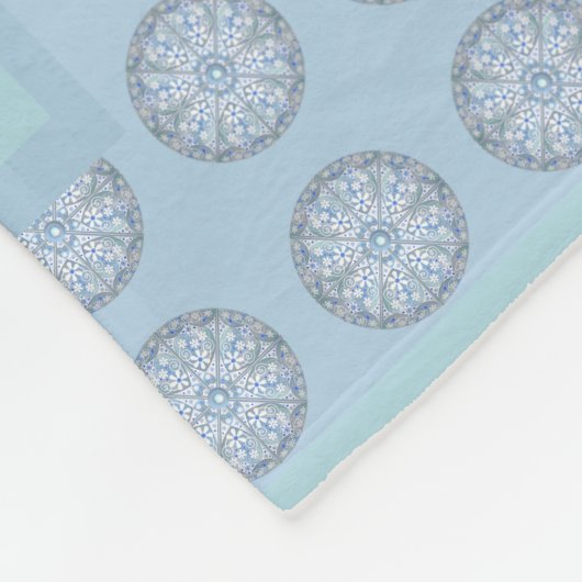 Keramische Kant lichtblauw Fleece Deken (Hoek)