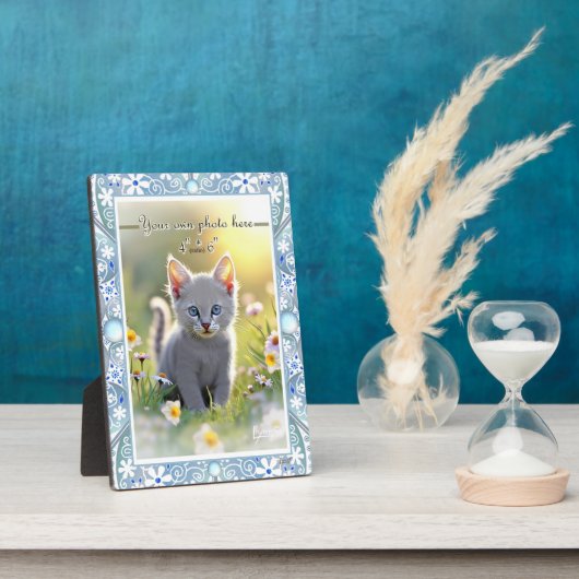 Keramische Kant Lichtblauw Fotoplaat (Zijkant)