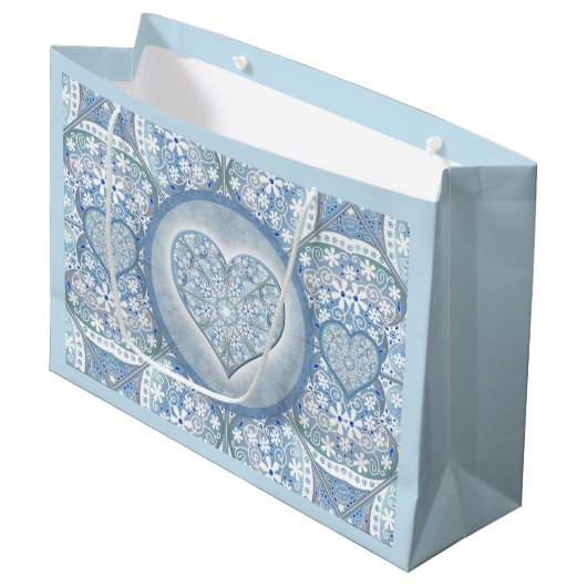 Keramische kant Lichtblauw Groot Cadeauzakje (Voorkant Gekanteld)