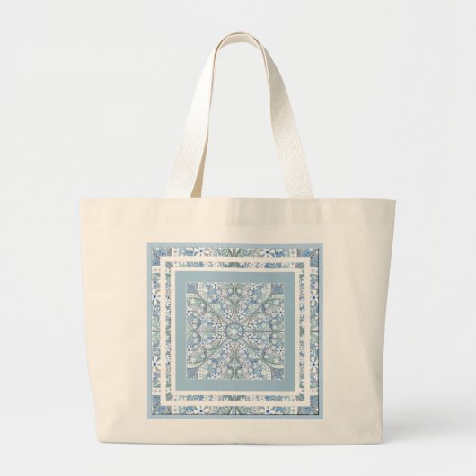 Keramische kant Lichtblauw Grote Tote Bag (Voorkant)
