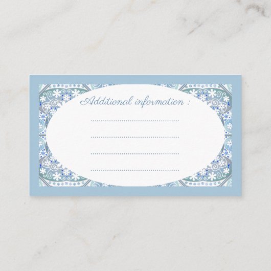Keramische kant Lichtblauw Informatiekaartje (Achterkant)