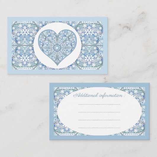 Keramische kant Lichtblauw Informatiekaartje (Voorkant / Achterkant)