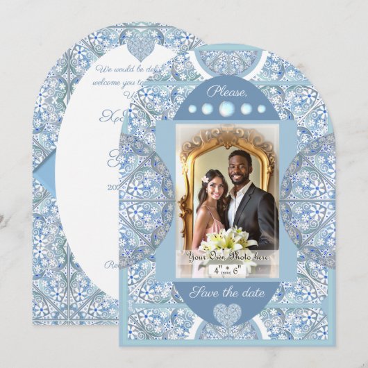 Keramische kant Lichtblauw Kaart (Voorkant / Achterkant)