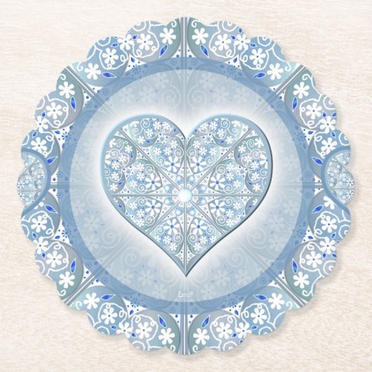 Keramische Kant Lichtblauw Kartonnen Onderzetters (Voorkant)