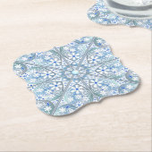 Keramische kant Lichtblauw Kartonnen Onderzetters (Gekanteld)
