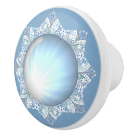 Keramische kant Lichtblauw Knop